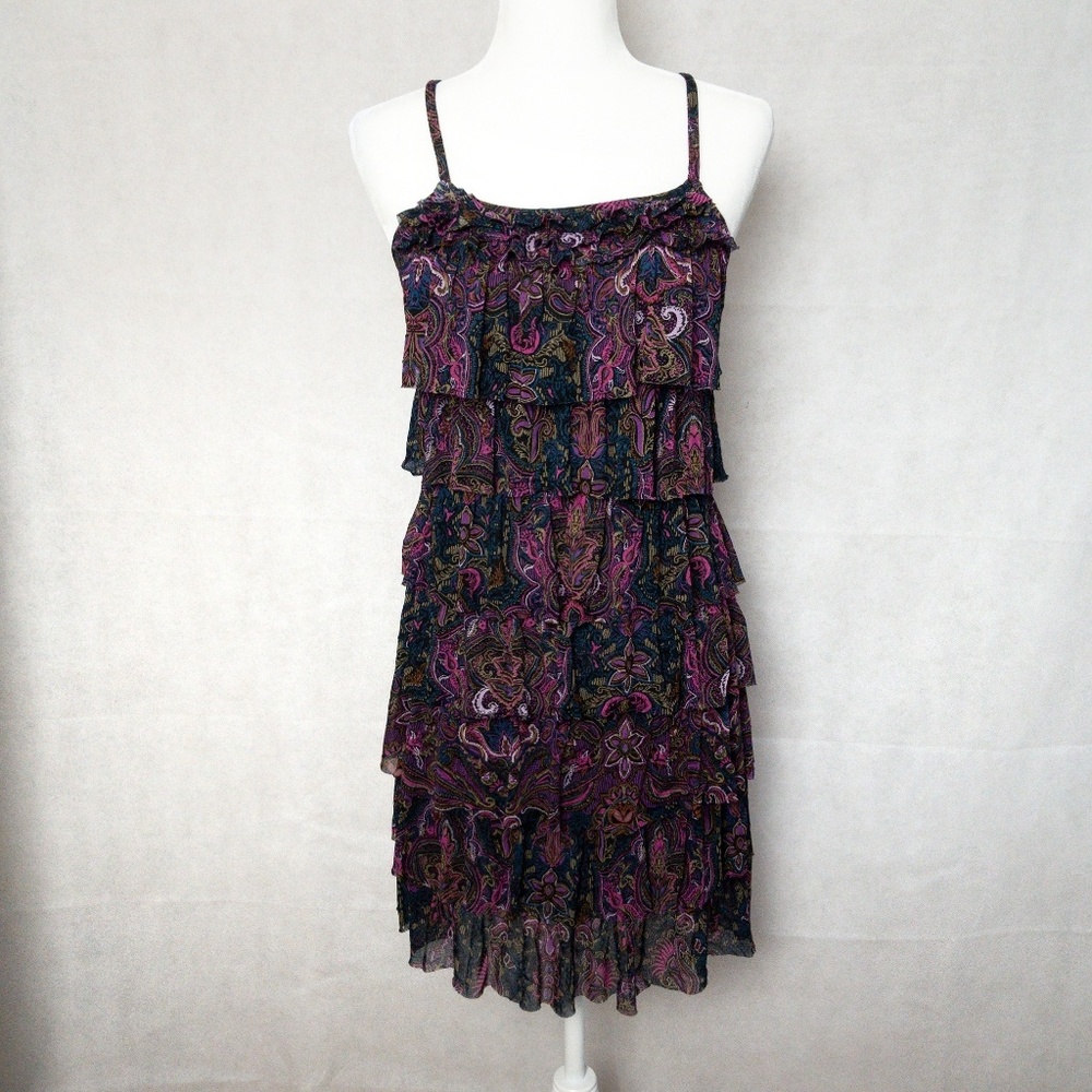 Multicolor Paisley Ruffle Dress